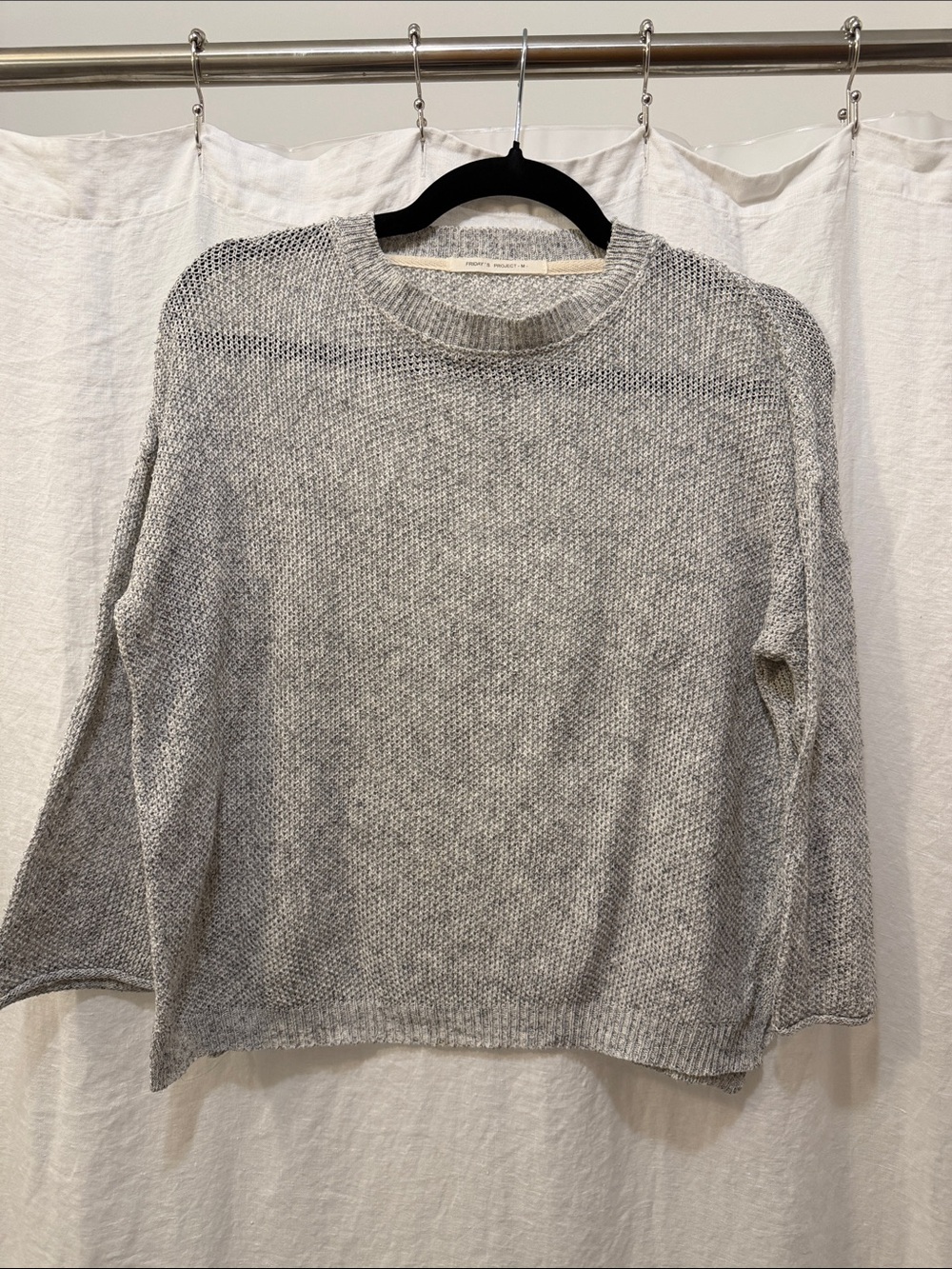 Heather Gray Crewneck Textured Sweater